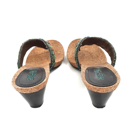 Kenneth Cole Reaction Turquoise Beaded Stepping Stone Flip Flops - Picture 3 of 6